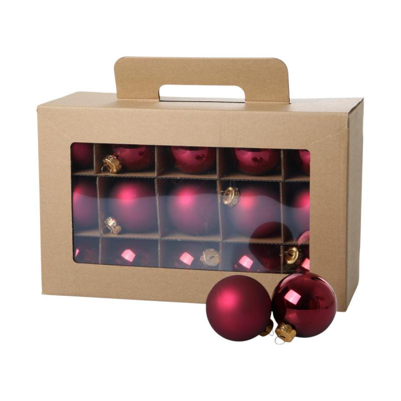 Weihnachtskugeln Glas bordeaux