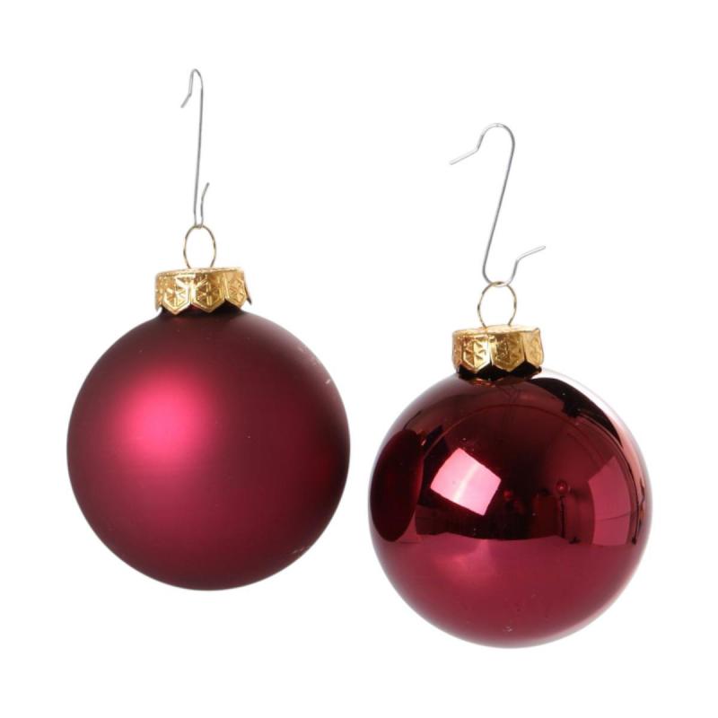 Weihnachtskugeln Glas bordeaux