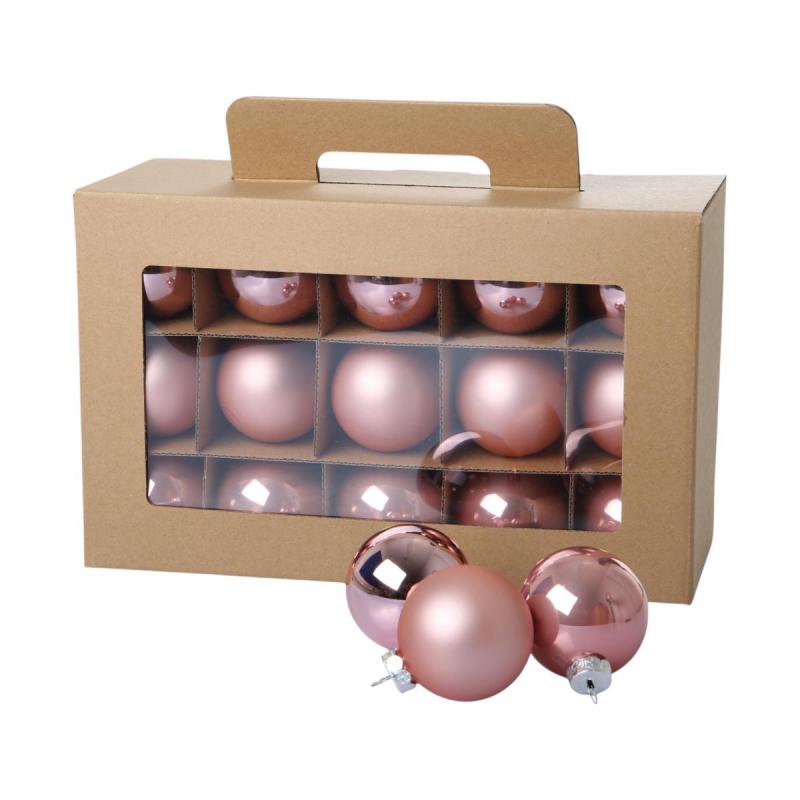 Weihnachtskugeln Glas rosa