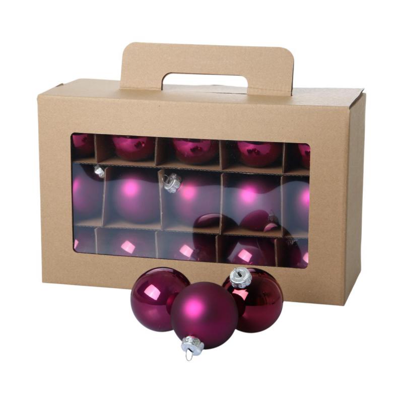 Weihnachtskugeln Glas berry