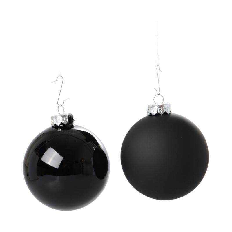 Weihnachtskugeln Glas schwarz