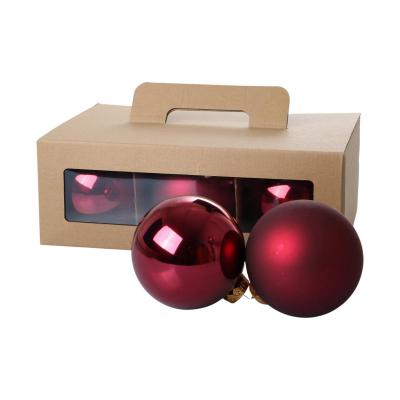 Weihnachtskugeln Glas bordeaux