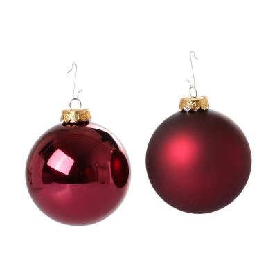Weihnachtskugeln Glas bordeaux