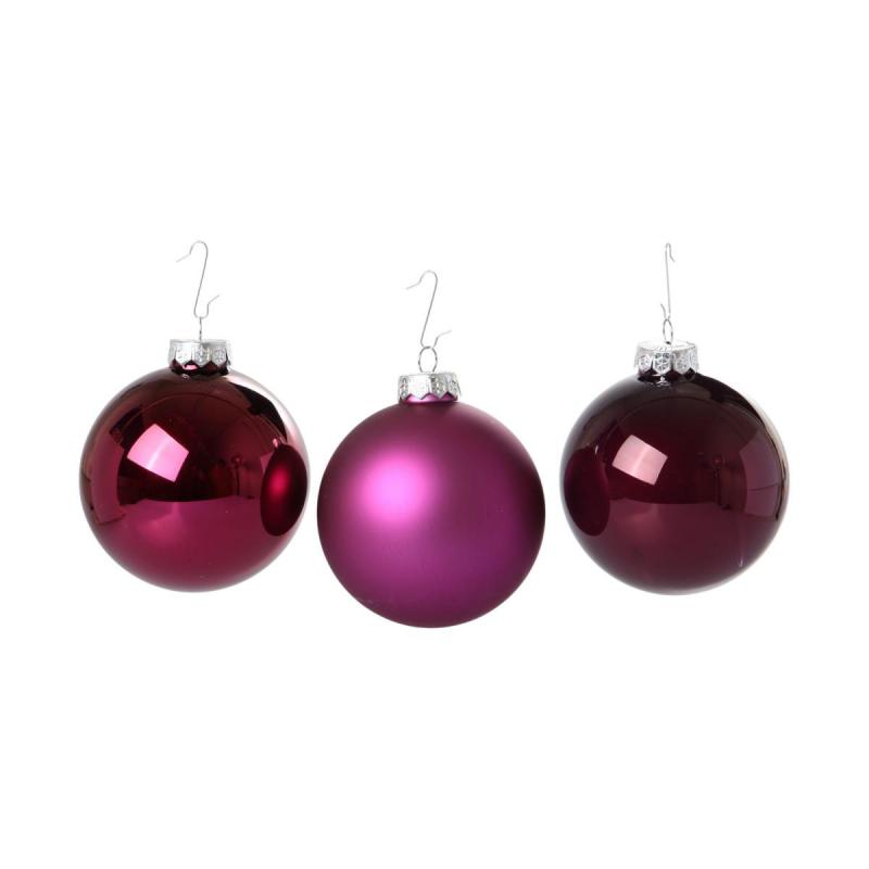 Weihnachtskugeln Glas berry