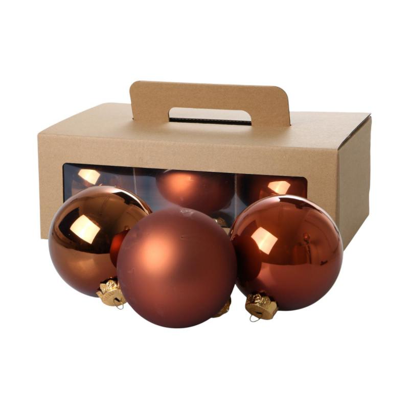 Weihnachtskugeln Glas braun