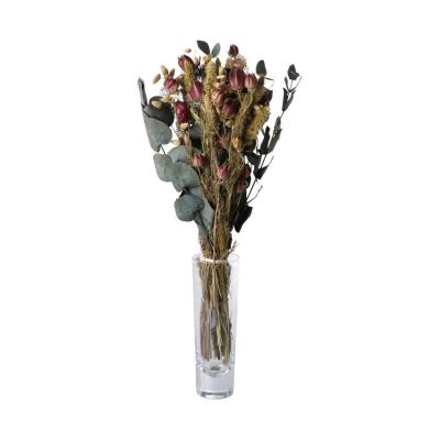 Herbst-Strauß Trockenblumen blau