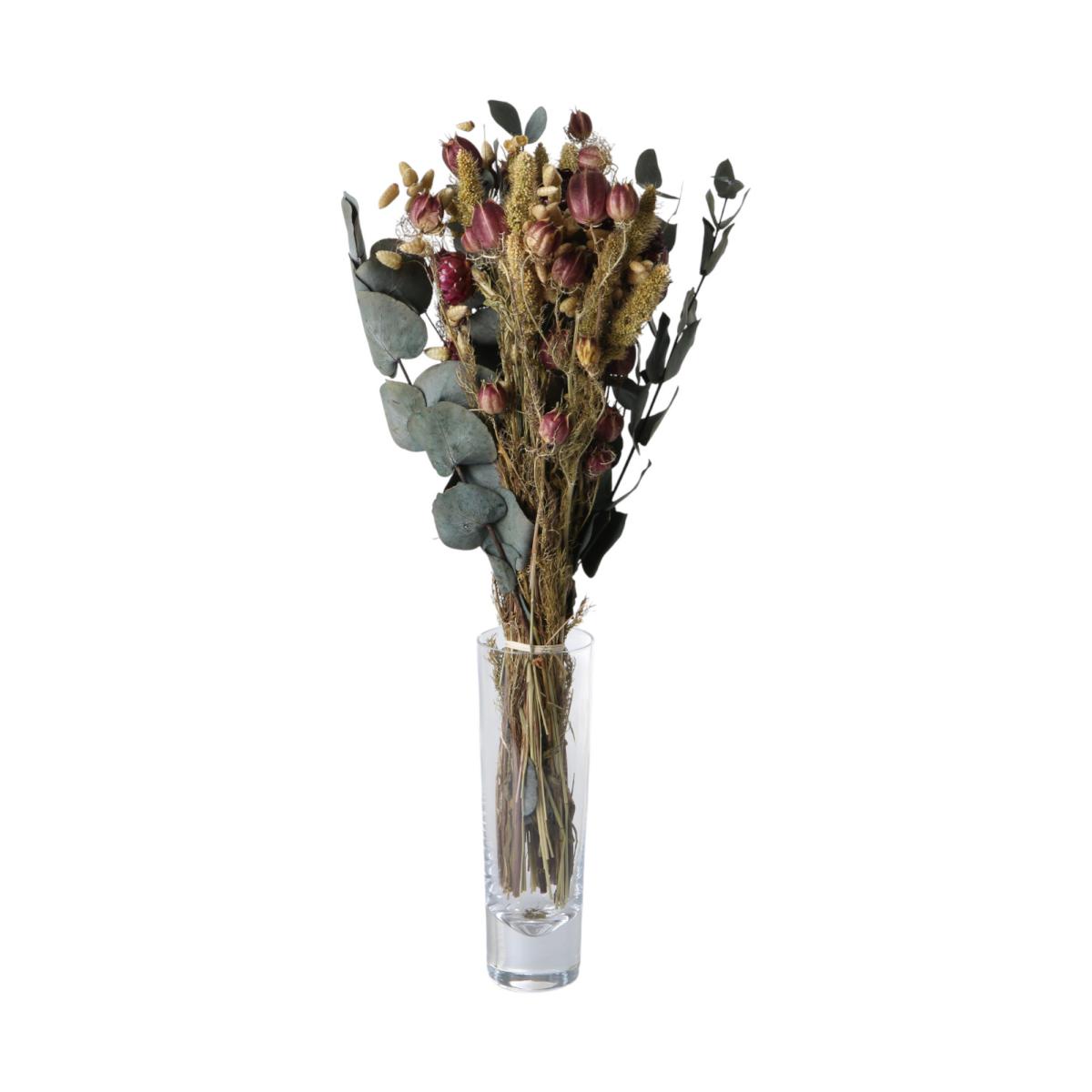 Herbst-Strauß Trockenblumen blau