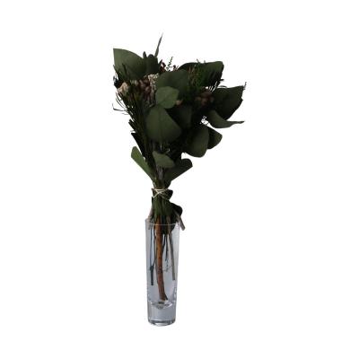 Weihnachts-Strauß Trockenblumen pink/grün