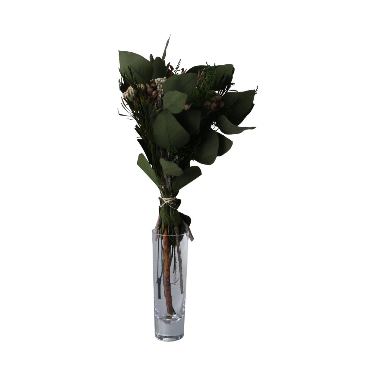 Weihnachts-Strauß Trockenblumen pink/grün