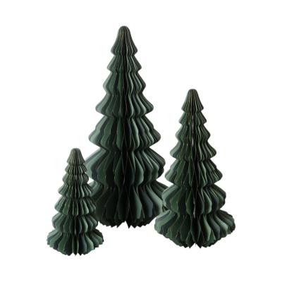 3D Papier-Baum grünmix mit Goldrand