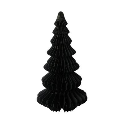 3D Papier-Baum schwarz mit Goldrand
