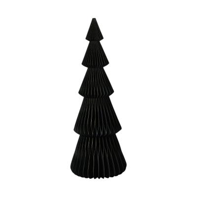 3D Papier-Baum schwarz mit Goldrand