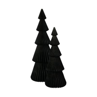 3D Papier-Baum schwarz mit Goldrand