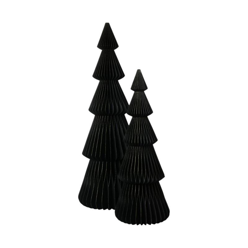 3D Papier-Baum schwarz mit Goldrand