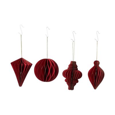 Papier-Ornamenth&auml;nger rot mit Goldrand