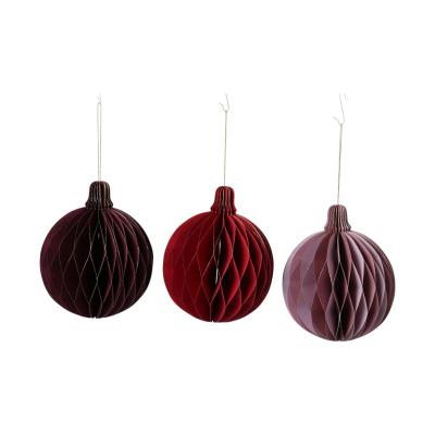 Papier-Kugelornament Farbmix mit Goldrand