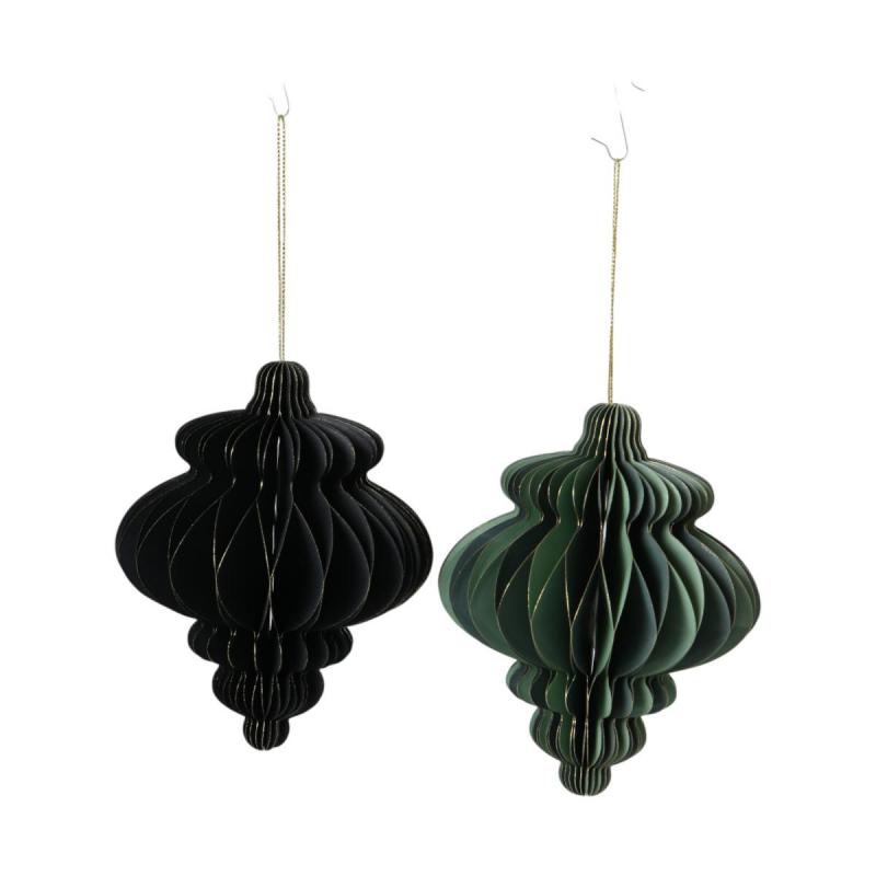 Papier-Wabenornament Farbmix mit Goldrand