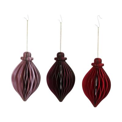 Papier-Tropfenonament Farbmix mit Goldrand