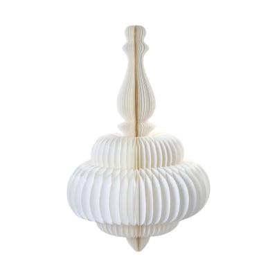 Papier-Wabenornament Barock weiß mit Goldrand