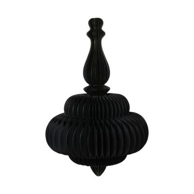 Papier-Wabenornament Barock schwarz mit Goldrand