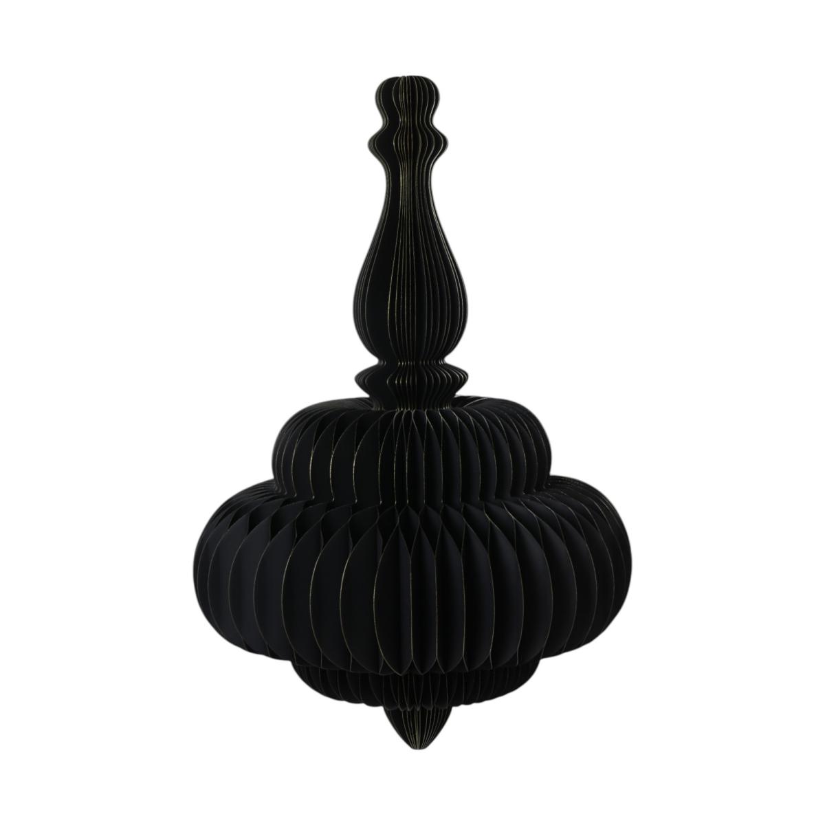 Papier-Wabenornament Barock schwarz mit Goldrand