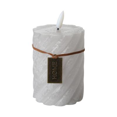 Spiral-LED-Kerze gefrostet grau