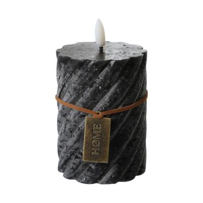 Spiral-LED-Kerz gefrostet schwarz