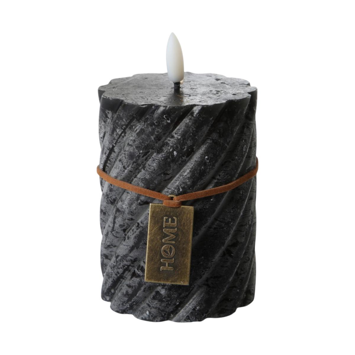 Spiral-LED-Kerz gefrostet schwarz