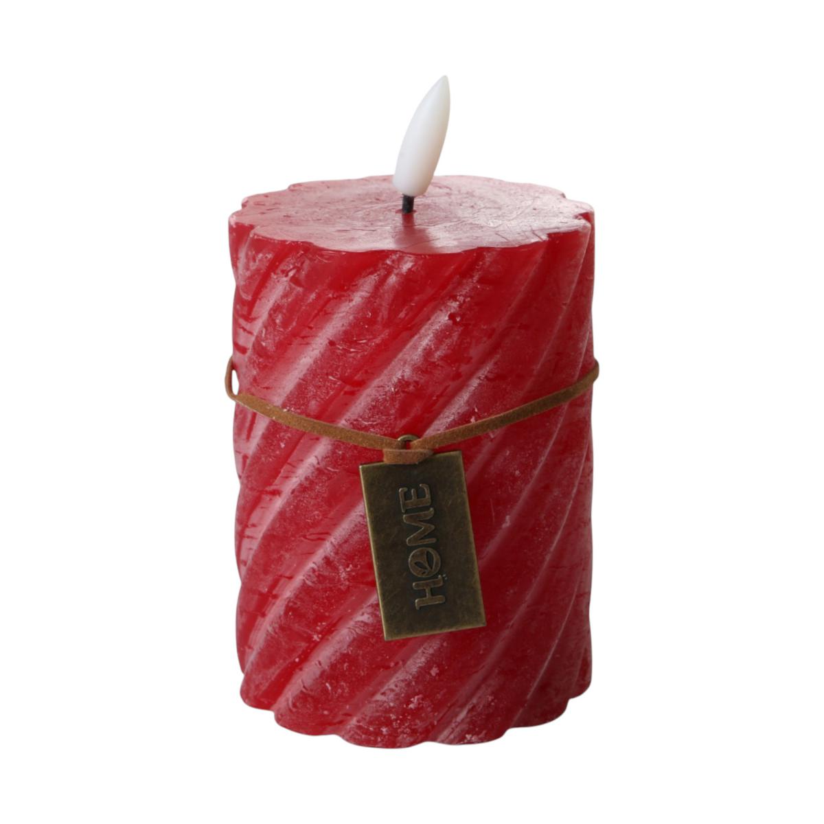 Spiral-LED-Kerze gefrostet rot