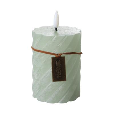 Spiral-LED-Kerze gefrostet lindgrün