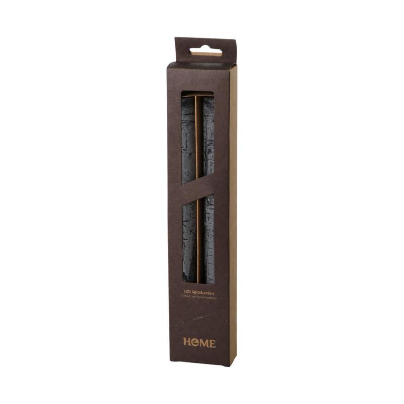 LED-Stabkerze gefrostet schwarz