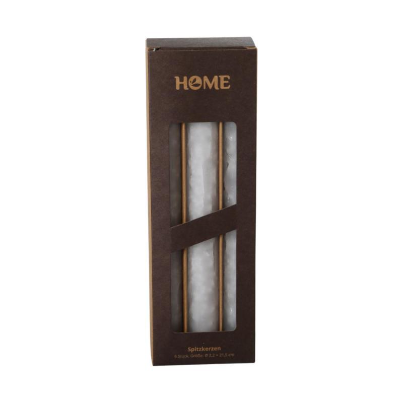 Stabkerze gefrostet grau