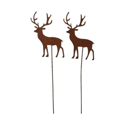 Hirsch am Stick rostoptik