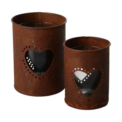 Windlicht Herz rostoptik