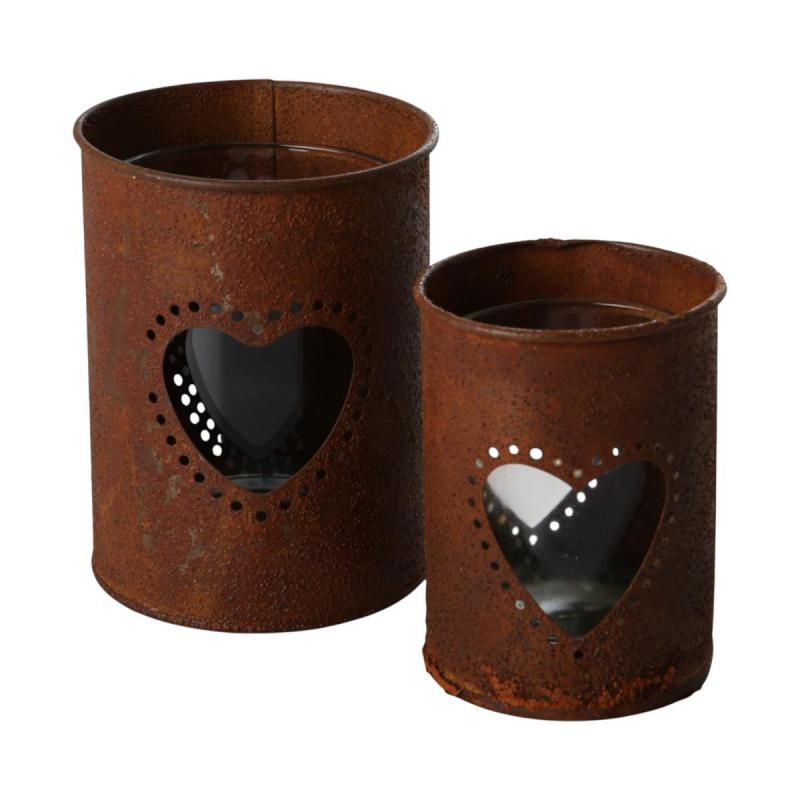 Windlicht Herz rostoptik