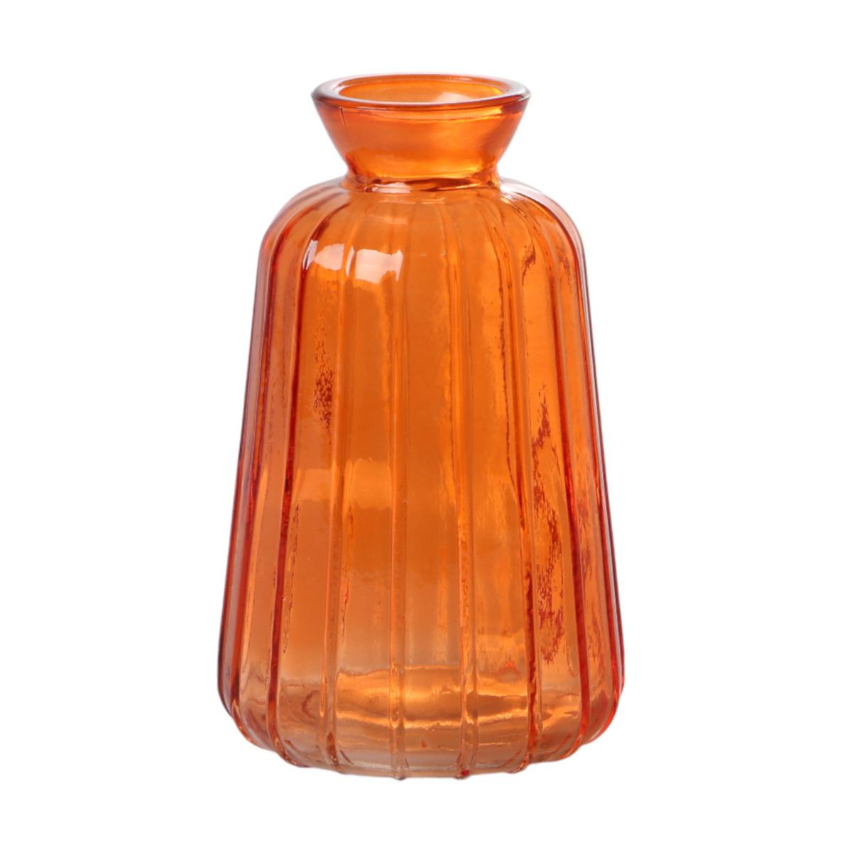 Vase mit Rillen orange