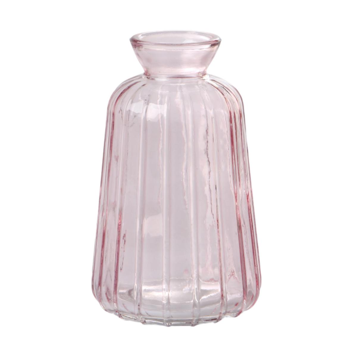Vase mit Rillen pink