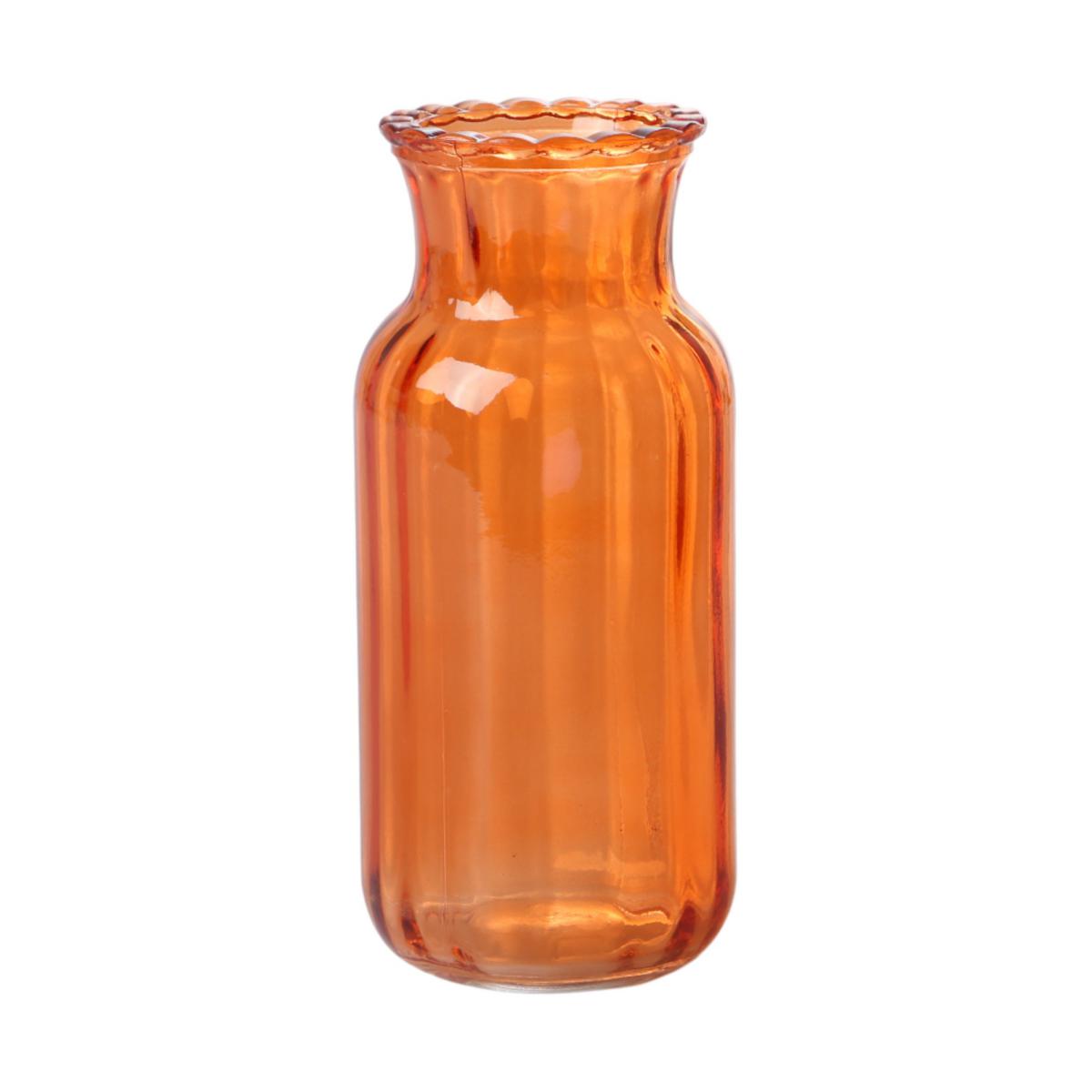 Vase mit Rillen orange