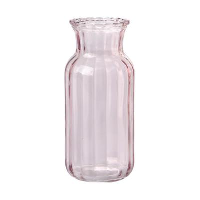 Vase mit Rillen pink