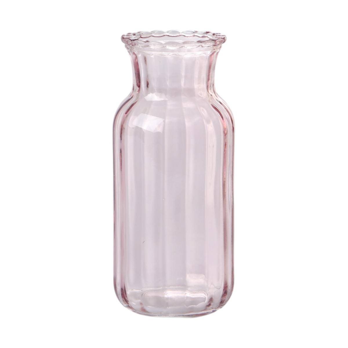 Vase mit Rillen pink