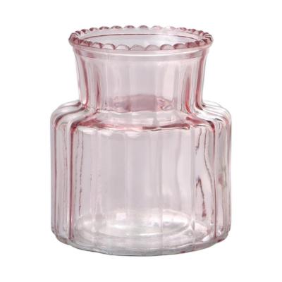 Tischvase mit Rillen pink