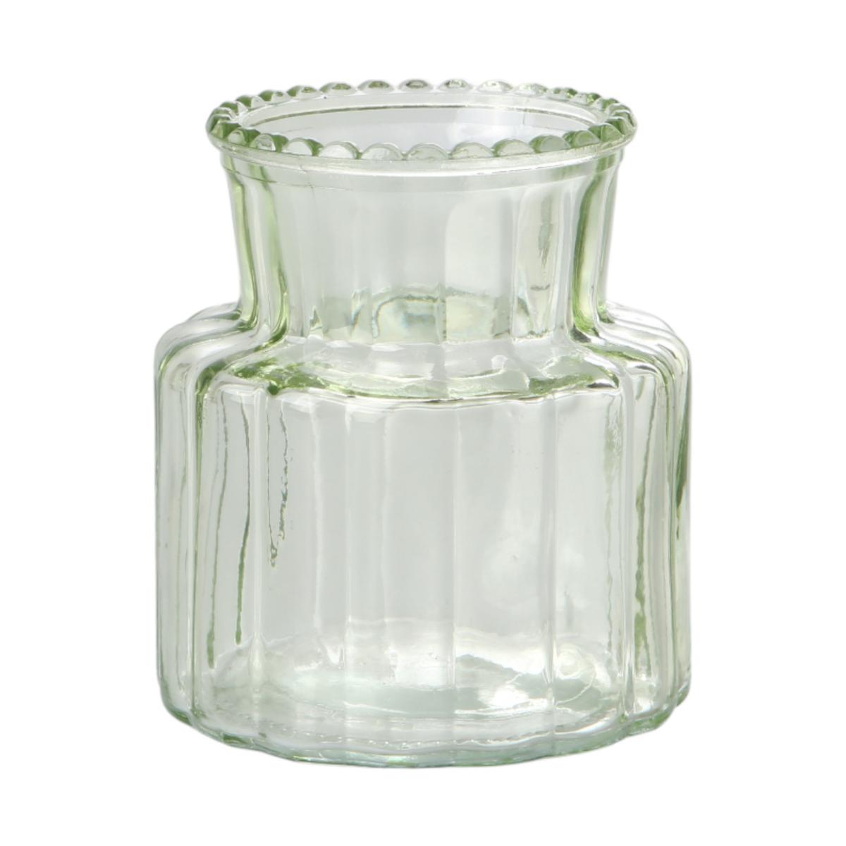 Tischvase mit Rillen grün