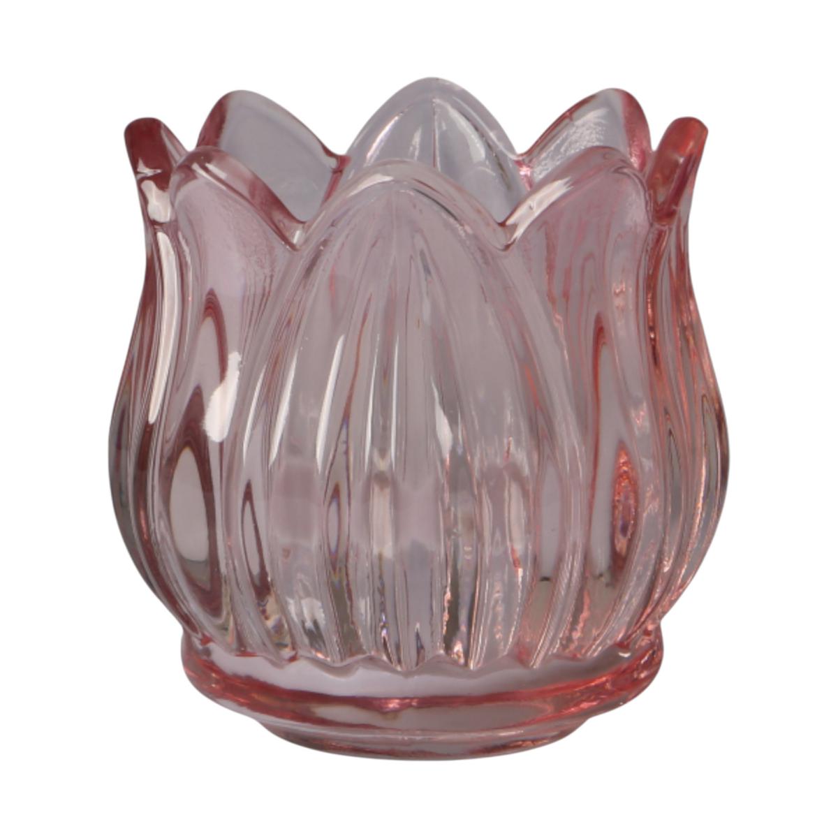 Teelichtglas Tulpenkopf rosa