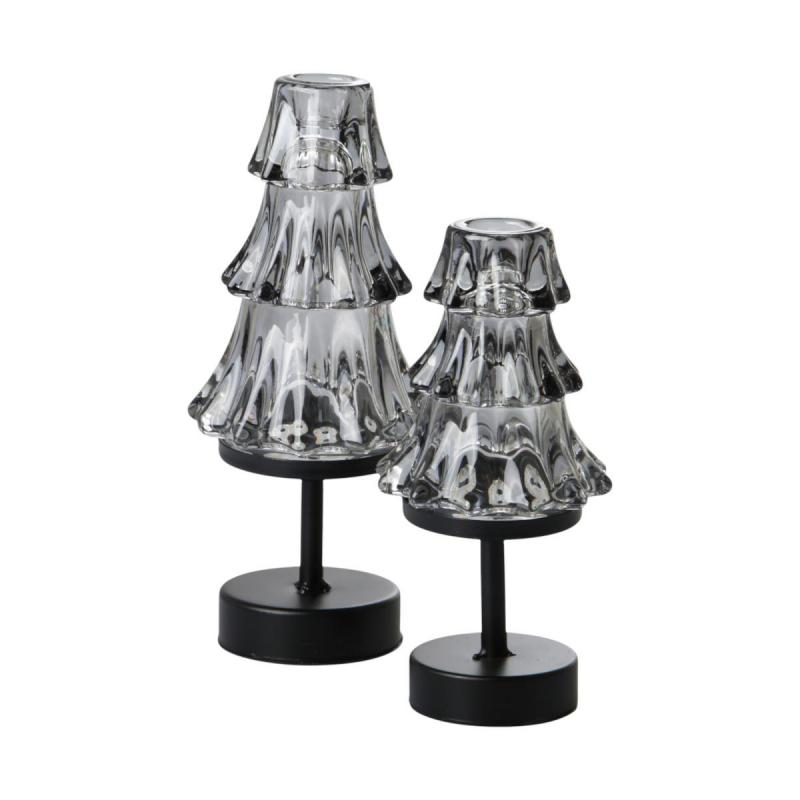 LED-Baum Teelicht auf Ständer grau