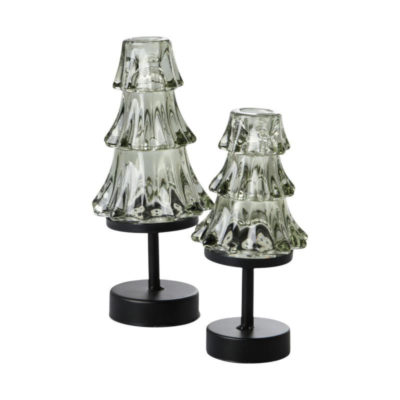 LED-Baum Teelicht auf Ständer grün