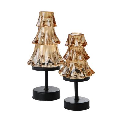 LED-Baum Teelicht auf St&auml;nder braun