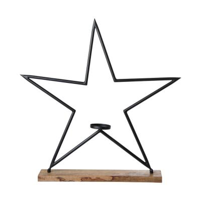 Metall-Stern mit Kerzenhalter