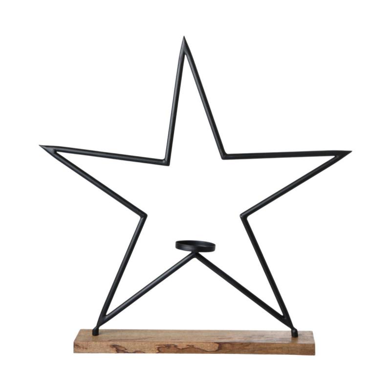 Metall-Stern mit Kerzenhalter