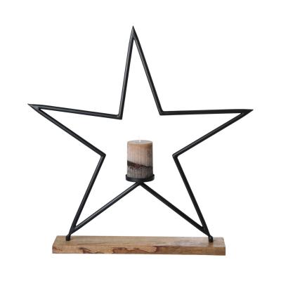 Metall-Stern mit Kerzenhalter