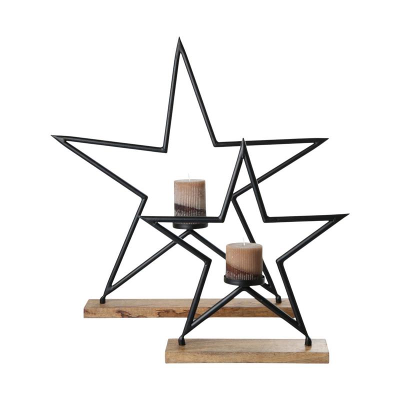 Metall-Stern mit Kerzenhalter